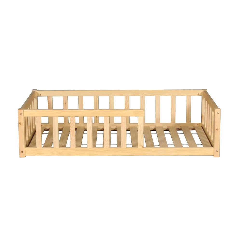 WEBER INDUSTRIES Cama Nino 70 x 140 + 1 somier + barrera/natural