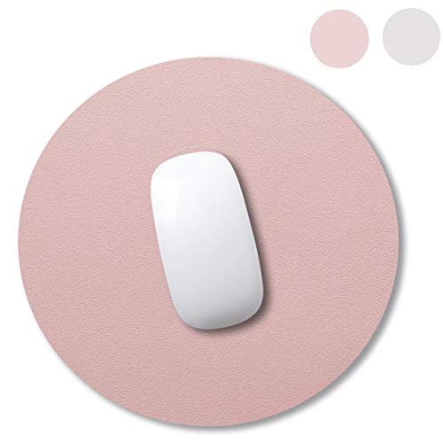 YingStar Alfombrilla de Ratón de Cuero PU Redonda Alfombrilla para Ratón Impermeable PU Leather Doble Cara Mouse Mat Antideslizante Diámetro 250 mm Mouse Pad Piel para Oficina PC Ordenador Juego