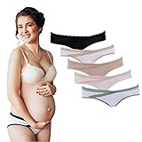 Emprella Maternity Underwear Under Bump, 5 Pack Panties for Pregnancy (Large, Assorted)…