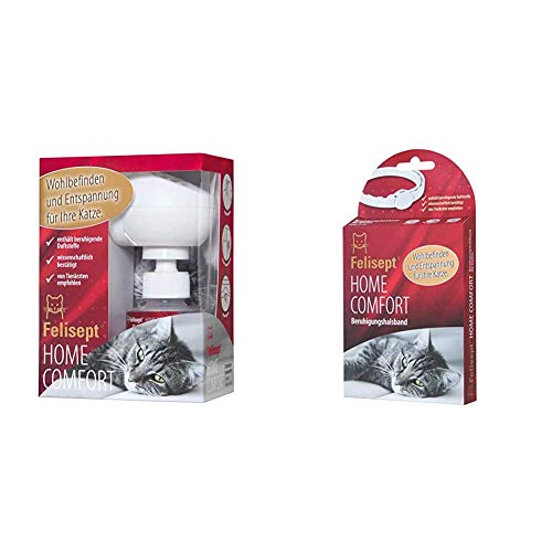 Felisept Home Comfort - Das Original - Entspannungsmittel Starter Set - Wohlbefinden & Entspannung für Katzen & Home Comfort - Das Original - Beruhigungshalsband - Mit natürlicher Katzenminze