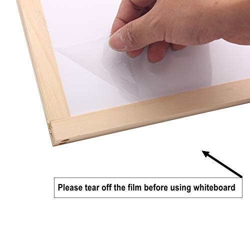 Bangqiao Wooden Freestanding A Frame Non Magnetic Chalkboard And Magnetic Dry Erase White Board Display Sign, Double Sided Tabletop Message Board For Home, Office And Counter #TOP2