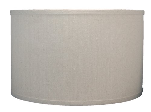 Urbanest Linen Drum Lamp Shade, 16-inch by 16-inch by 10-inch, Natural, Spider-Fitter