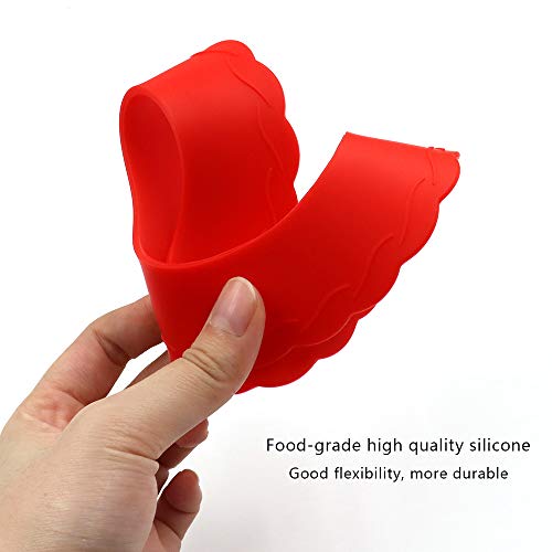 Wybg 4 Pcs Mini Pie Crust Shields, Silicone Pie Pan Shield For Baking, Mini Pie Crust Protector 4 To 6 In (Red) #TOP1