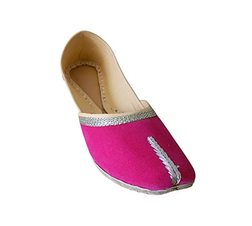 Zapatos planos de terciopelo tradicional indio rosa en talla 36,5 EU M