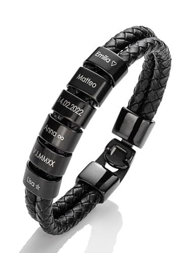 Produktbild von Personalisiertes Armband Für Papa Mit Gravur – Edelstahl Segeltau Geschenk Zur Kommunion, Konfirmation & Vatertag