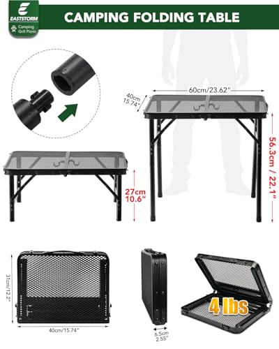 image for E EASTSTORM 2Ft Small Folding Table with Carry Handle, Camping Table A