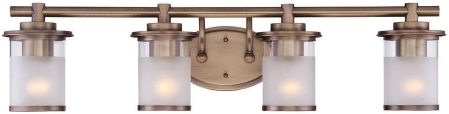 DESIGNERS FOUNTAIN Essence 4-Light Bathroom Vanity Light Fixture, Old Satin Brass, 6694-OSB