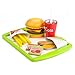 Fast Food Deluxe Dinner | Wooden Diner Food For Creative Pretend Play | Classic American Meal Includes Cheeseburger, Chicken Wings, French Fries, Hot Sauce, Ketchup, and Ice Cold Cola