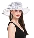 Saferin Women's Wide Brim Solid Organza Church Kentucky Dress Derby Hat White with Black Line