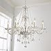 Saint Mossi Chandelier Modern K9 Crystal Raindrop Chandelier Lighting Flush Mount LED Ceiling Light Fixture Pendant Lamp for Dining Room Bathroom Bedroom Livingroom 6 E12 Bulbs Required H28 W28
