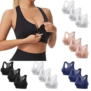 Soutien-gorge Sport Fermeture Devant Push-Up, Lot de 3