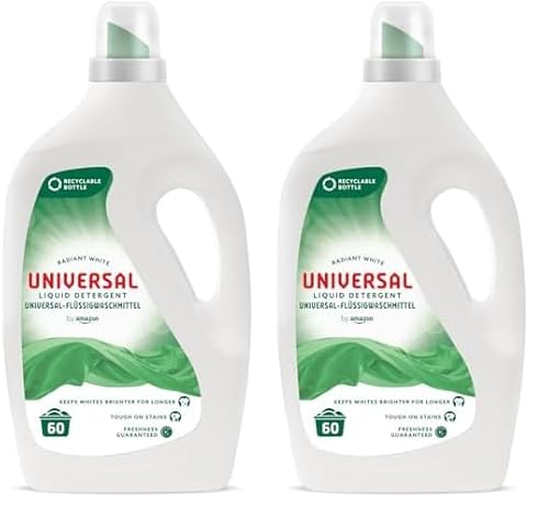 by Amazon, Detersivo liquido universale, 60 lavaggi (Confezione da 2)