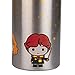 Harry Potter Stainless Steel Water Bottle - Steel with With Harry, Ron and Hermione Chibi Character Design - 550ml