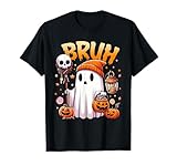 Bruh Ghost Halloween Cute Ghost Trick Or Treat Candy Kids T-Shirt