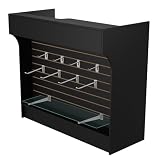 HUZJIEHUI Black Cash Register Stand with Slatwall