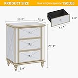 DWVO Gold Mirrored 3 Drawers Dressers