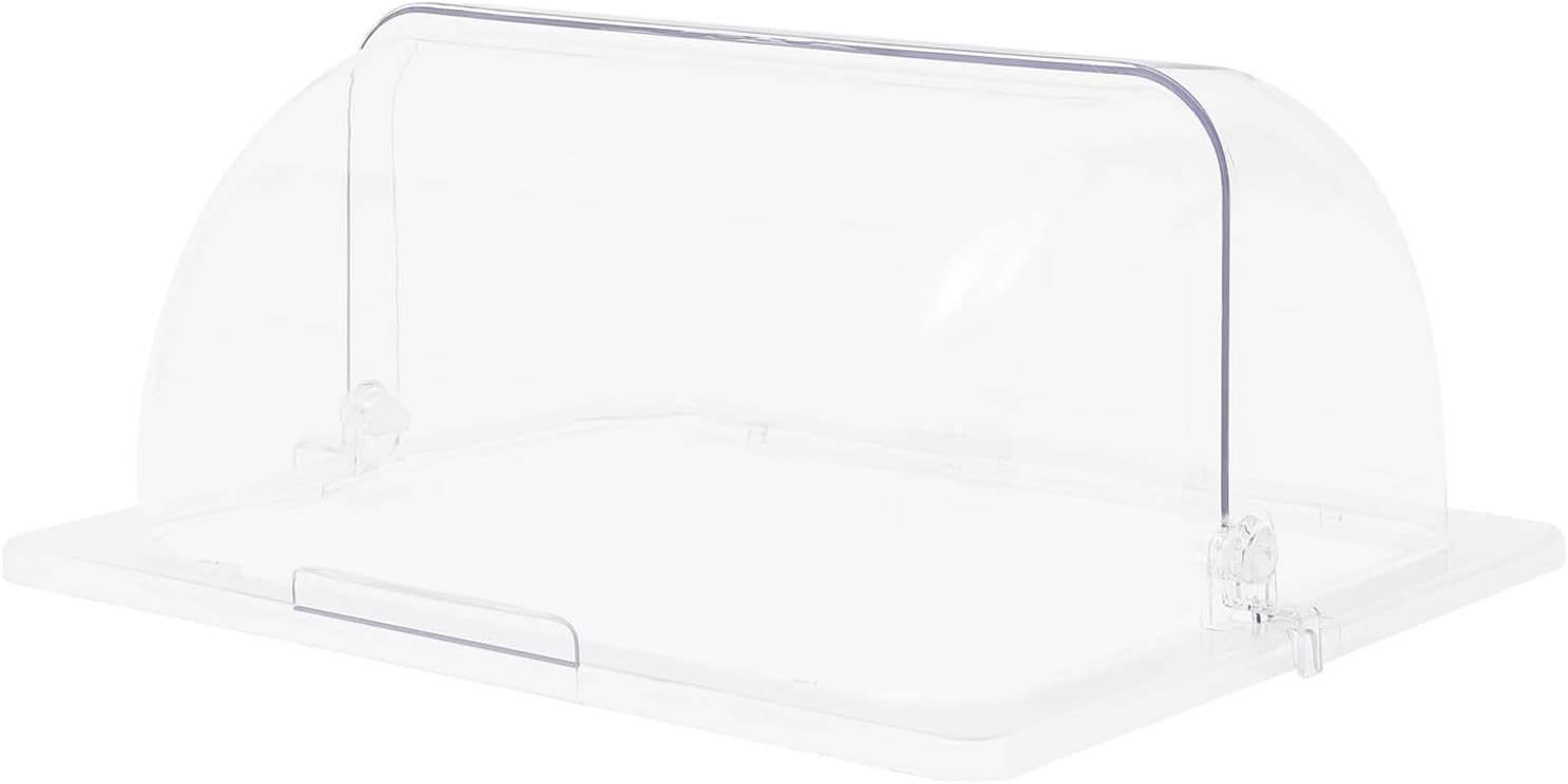 6 PCS Clear Chafing Dish Covers Roll Top Chafing Dish Chafing Dishes for Buffet Clear Plastic Chafing Dish Cover Food Display Cover for Cake, Salad Snack and Fruit