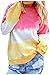 Produktbild Willlly Gradiente T-Shirt für Damen, schick, lässig, Tunika, kontrastreich, Tasche, Pullover, Langarm, Sweatshirt, für Damen, runder Locker, lässiger Rundhalsausschnitt, Herbst, Winter, Pink X-Large