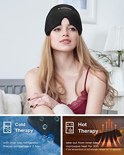 Migraine Ice Head Cap For Cold And Hot Compress Therapy, Upgraded Odorless Headache Relief Cap, Flexible Migraine Relief Hat With Reusable Ice Gel For Puffy Eyes, Tension, Sinus, And Stress, Black #TOP4