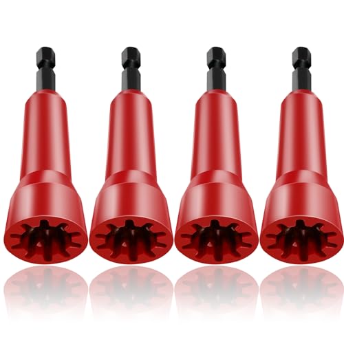 Image of Wire Twister Tool, Twist Wire Connector Socket, Driver with 1 /4 inch Chuck for electricians(4 Pack-red)