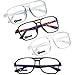 TERAISE 4 Pairs Blue Light Blocking Reading Glasses,Rectangle Fashion Eyeglasses(4.0X)