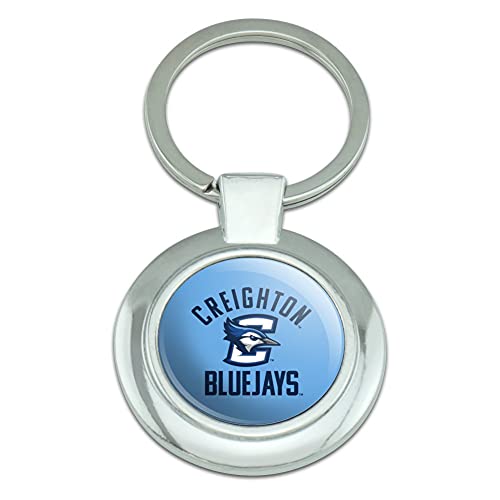 GRAPHICS & MORE Creighton University Bluejays Keychain Classy Round Chrome Plated Metal