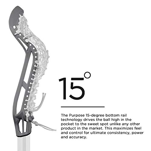 Epoch Women's Purpose Pro Mesh Strung Lacrosse Stick Heads, Grey/White #TOP2