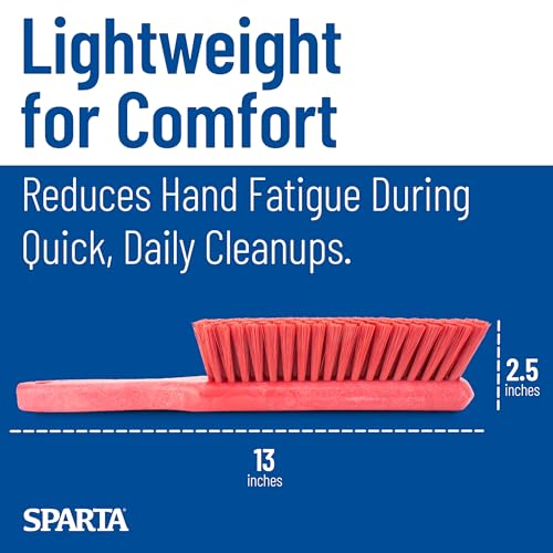 SPARTA 8 Inch Soft Counter Brush with Polyester Bristles and 5 Inch Handle, Color Coded Handheld Broom for Tables Countertops and Foodservice Surfaces, 13 Inch Overall Length, Red, Pack of 6 by SPARTA - Image 4