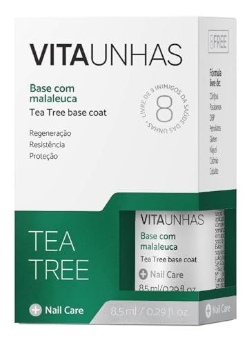 Base de Unhas com Óleo Melaleuca Tea Tree Regeneradora Vitaunhas Fortalecedora e Endurecedora