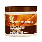 Desert Essence Gentle Facial Scrub - 4 Fl Oz - Jojoba Oil - Almond Meal - Oat Buff Skin - Aloe Vera - Cucumber - Removes Dead Skin Cells, Unclogs Pores - For Radiant Skin - Exfoliating Scrub