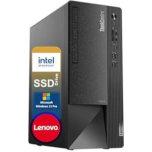Lenovo ThinkCentre Business Desktop| Intel Quad-Core Processor | 32GB RAM | 1TB SSD & 1TB HDD | Support Upto 3 Monitors | HDMI & USB-C | Ethernet | Wi-Fi | Bluetooth | Keyboard & Mouse| Windows 11 Pro