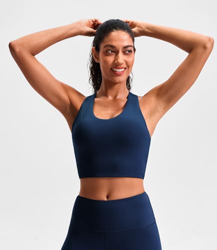 Image of Sports Bras for Women Criss-Cross Back Padded Workout Tank Tops Medium Support Crop Tops for Women