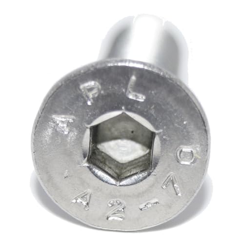Tornillos avellanados ISO 10642 A2, acero inoxidable M6x20 de alta resistencia, 100 ud