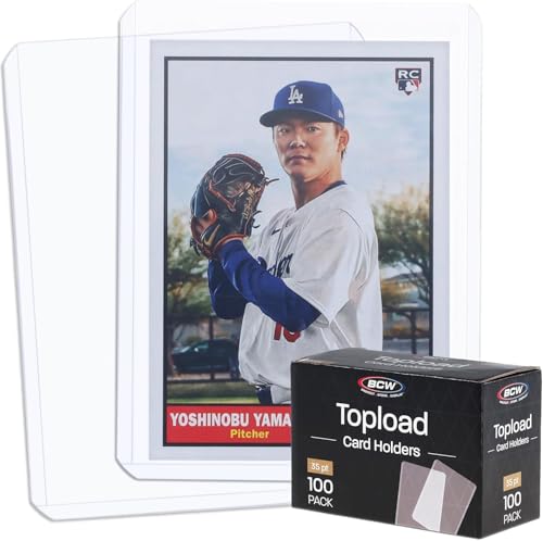 BCW 3x4 Standard Topload Card Holders | 100 Pack | Top Loaders for Cards | Rigid Card Protector | Fits Standard Size Cards Up to 35pt