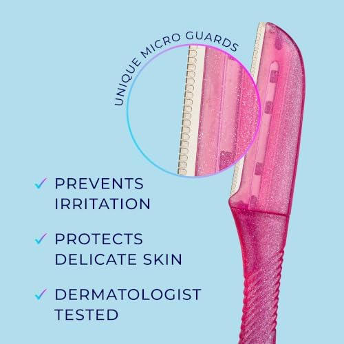 Schick Hydro Silk Touch-Up Dermaplaning Tool with Precision Cover, 3ct | Dermaplane Razor, Face Razors for Women, Peach Fuzz Remover - 5