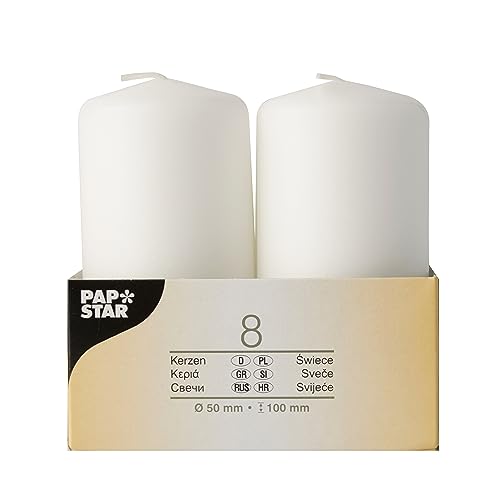 PAPSTAR 17984 Papstar Stumpenkerzen weiß 8St