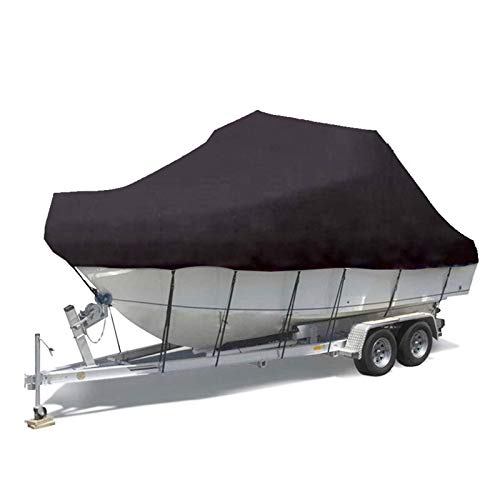 RIYIFER Bootsabdeckung Persenning, 17-27Ft Boot Abdeckung 210D Oxford Stoff Material Wasserdicht UV-Beständig Bootsplane Jede Größe Kann Angepasst Werden,Schwarz,25 * 27ft Cover