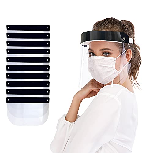 Black Friday ๐ฅ Safety Face Shields 10 Pack, Protective Face Shield Mask with Clear Wide Visor, Lightweight Transparent Dustproof Windproof Full Face Shield, Elastic Band for Women Men with 2 Protective Films Black Friday ๐ฅ Safety Face Shields 10 Pack, Protective Face Shield Mask with Clear Wide Visor, Lightweight Transparent Dustproof Windproof Full Face Shield, Elastic Band for Women Men with 2 Protective Films