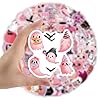 Pink Halloween Stickers 100 Pcs Vinyl Trendy Funny Terror Sticker for Laptop Water Bottle Luggage Skateboard Scrapbook Computer Bumper Bike Car,Waterproof Cool Cute Sticker for Adults Girl Teens #3