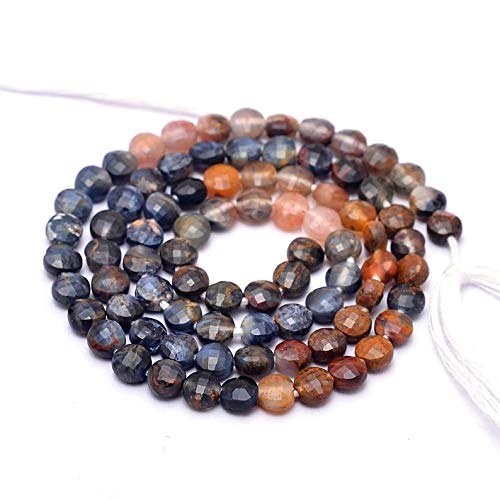 AAA + naturalny kamień szlachetny 4 mm fasetowane koraliki Briolette | rzadkie koraliki Pietersite Semi Precious Gemstone Loose Beads | 30 cm opakowanie plażowe zawiera 5 sztuk, ma?y, materiał,