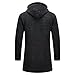 KUDORO Strickjacke Herren Cardigan Lang Trachtenjacke Kapuze mit Kapuze Gestrickt Wintermantel Pullover Hoodie Sweatjacke Feinstrick Winterjacke Fleecejacke(Dunkelgrau,L)