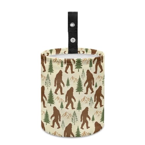 Image of Bigfoot Forest Mountain Car Trash Can Collapsible Portable Small Car Garbage Bin for Front Seat, Back Seat, Floor, Headrest Rubbish Bin Universal for SUV Trucks