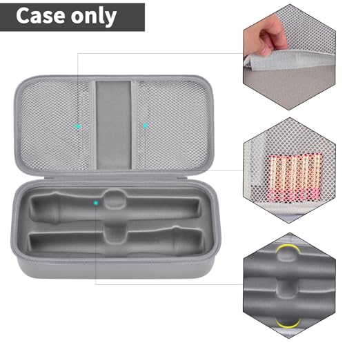 Wireless Microphone Case Compatible with JBL Wireless Two Microphone System/for JBL PartyBox Mic, Handheld Dual Mic Travel Bag for Singing or Karaoke for Receiver, Adapter, Batteries (Lighting Grey) by Againmore - Image 5