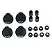 Knebelset Drehknopf 38mmØ schwarz mit Adaptern Universal für Kochfeld alle Marken 16-teilig