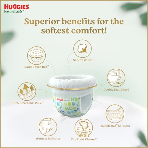 Image of Huggies Natural Soft Premium Baby Diaper Pants, Our No.1 Soft Pants, Double Extra Large (XXL) Size (15-25 Kgs), Combo Pack of 36 diapers | Cloud Softness All over with India's 1st Cloud Touch BeltTM