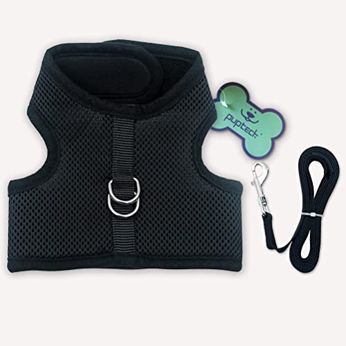 image for PUPTECK Soft Mesh Cat Vest Harness and Leash Set Puppy Padded Pet Harn