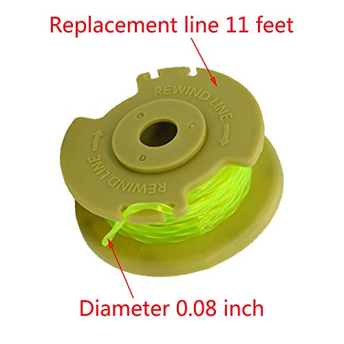 AC80RL3 Replacement Spool Line Compatible with 18v, 24v, 40v Cordless Trimmers,Weed Eater String Autofeed Replacement Spools Line (8Spool,2Cap) Fluorescent Green - Thumbnail 3