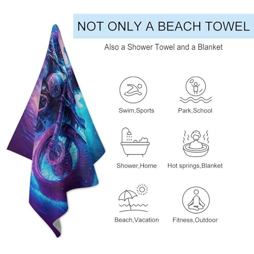 Serviette de plage Galactic Motorcycle séchage rapide serviette piscine camping - 4