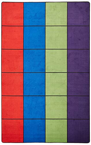 KIDCARPET.COM Blocks Seating Classroom Rug Multi with 24 Squares, 7'6