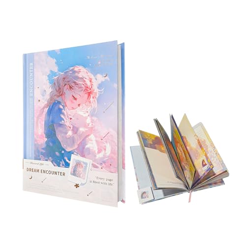 Image of FunBlast Aesthetic Diary for Girls - Dream Encounter Notebook Diary, Cute Kawaii Stationery, Colorful Pages Travel Diary for Kids & Adults (A5 Size; 192 Pages) (Blue-Random)